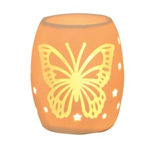 White Ceramic Electric Aroma Lamp 12.5cm - Butterfly
